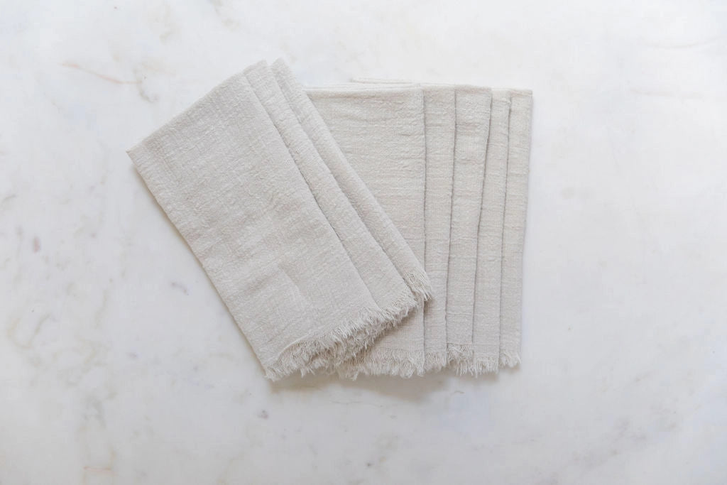 Frayed Edge Cotton Napkin Sets