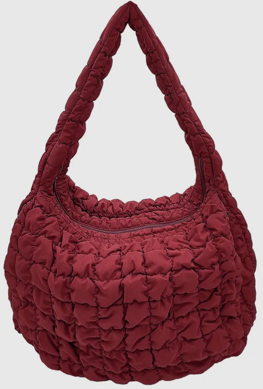BURGUNDY QUILTED BAG