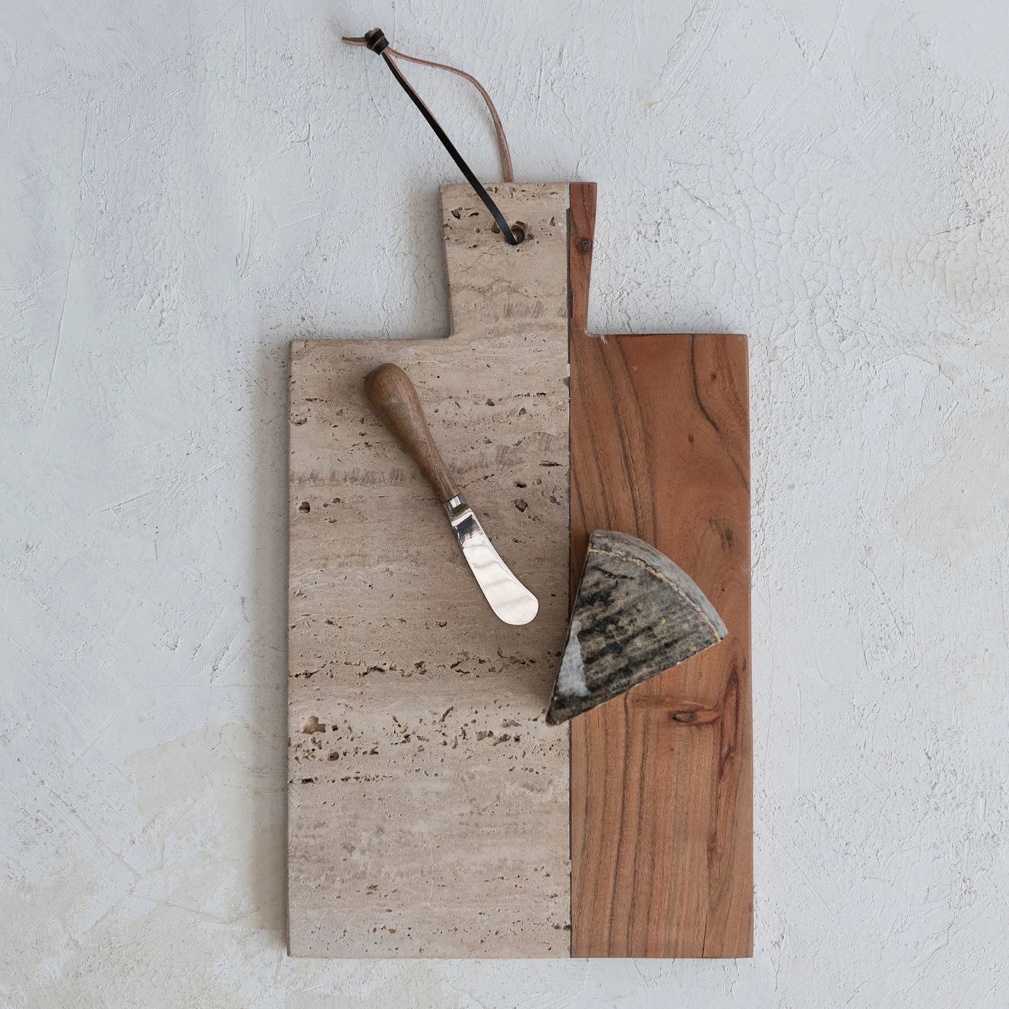 TRAVERTINE WOOD CHEESE BOARD
