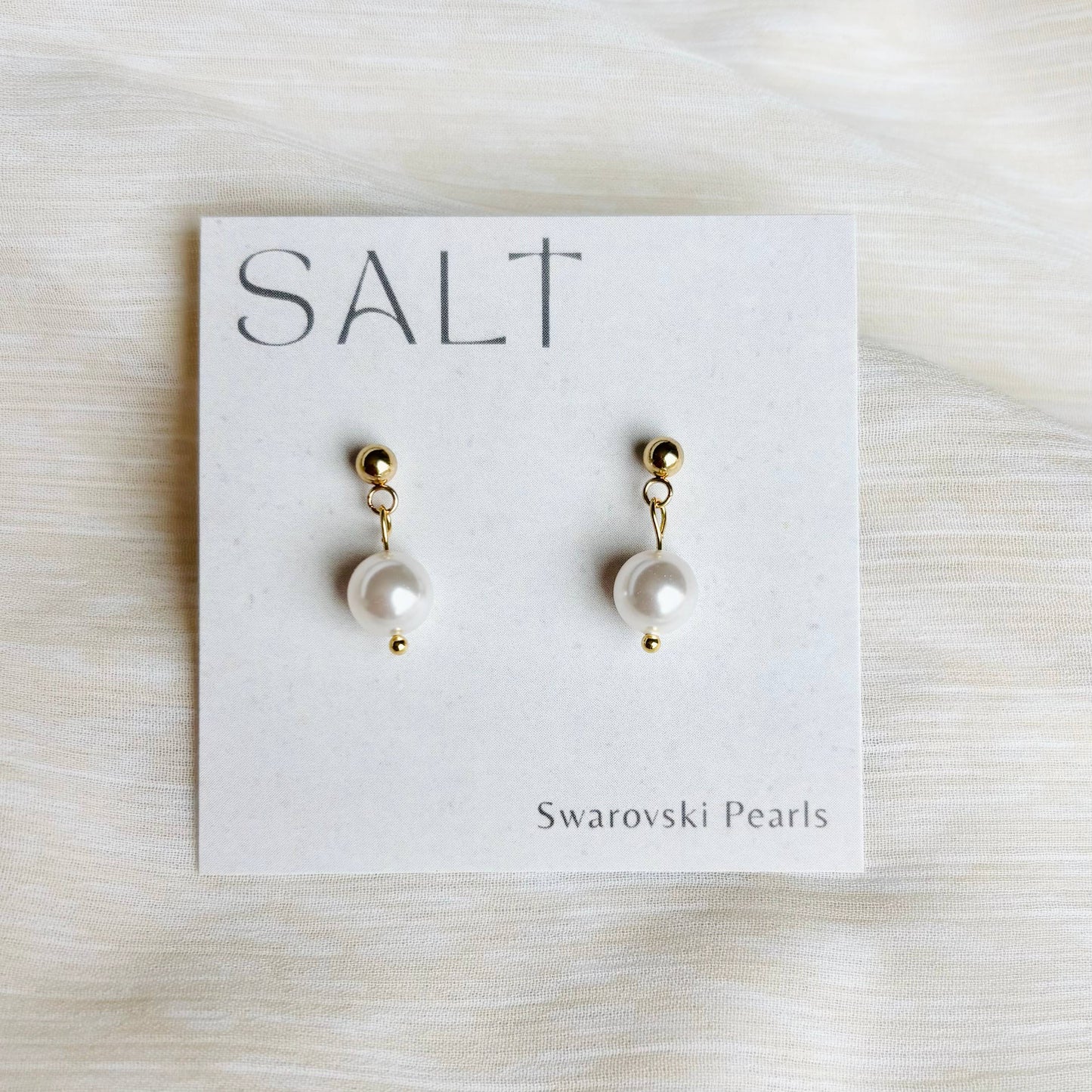 PEARL DROP EARRINGS | Swarovski pearls | minimal earrings