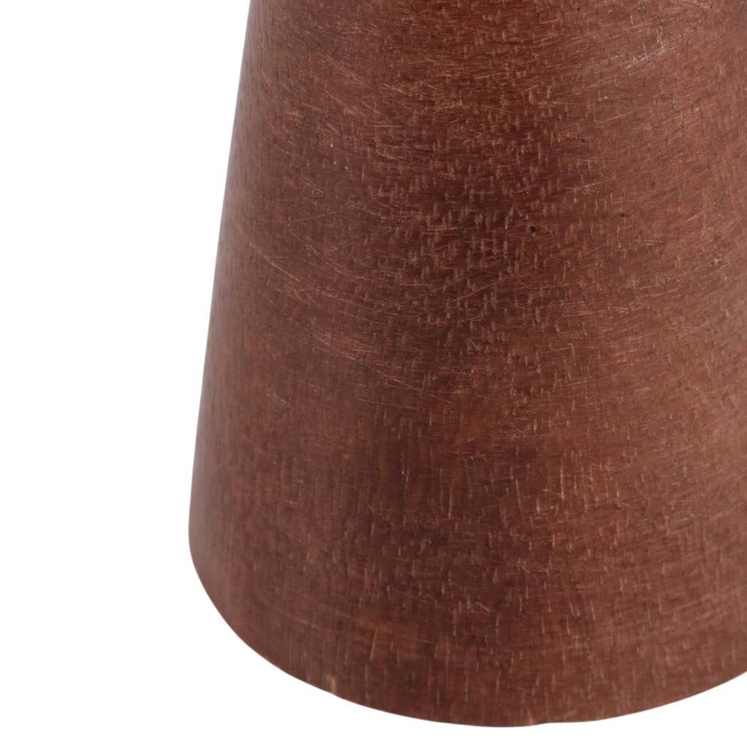Candle Holder - Brown Mango Wood Modern Totem Taper, 8 in.
