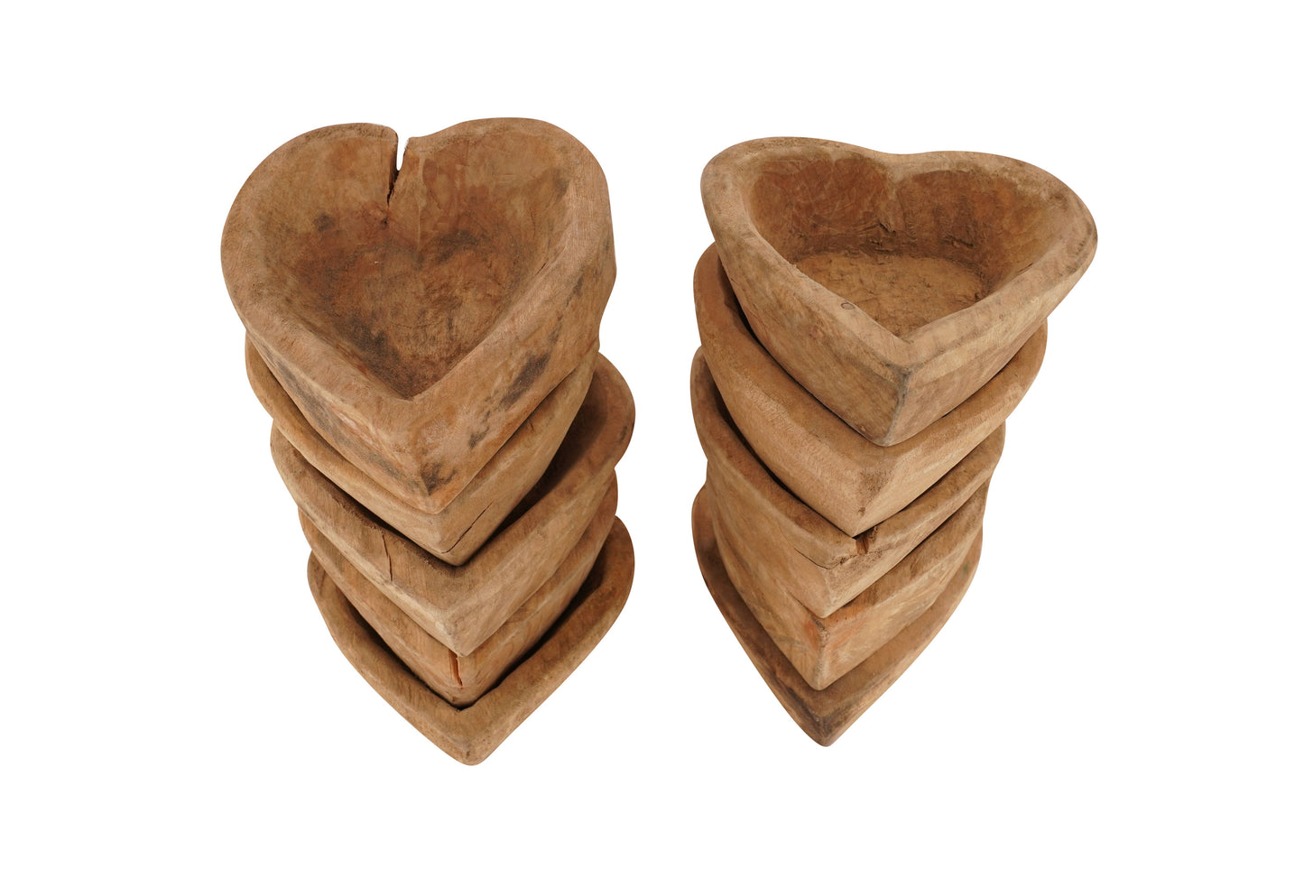 Mini Heart Dough Bowl-6-7 inches-Unfinished wood