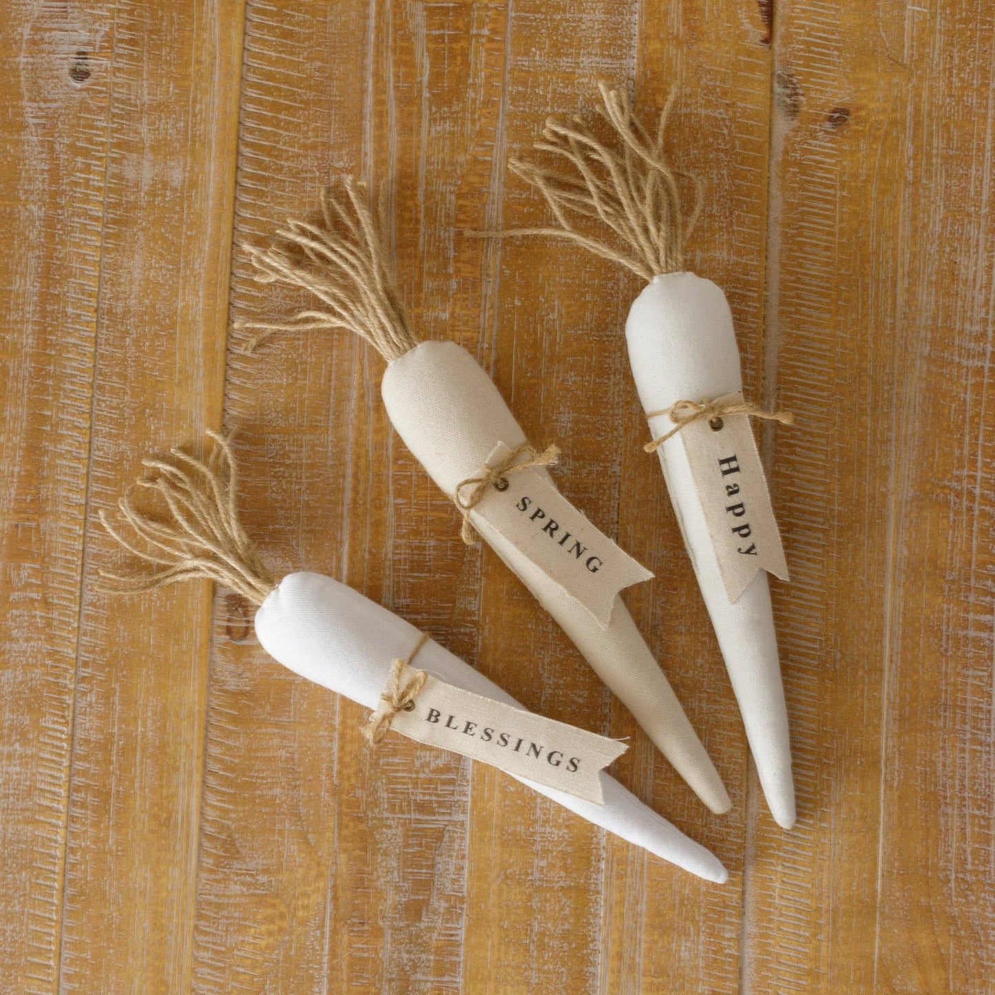Fabric Carrots - Happy, Spring, Blessings (Pk/03 Ast)