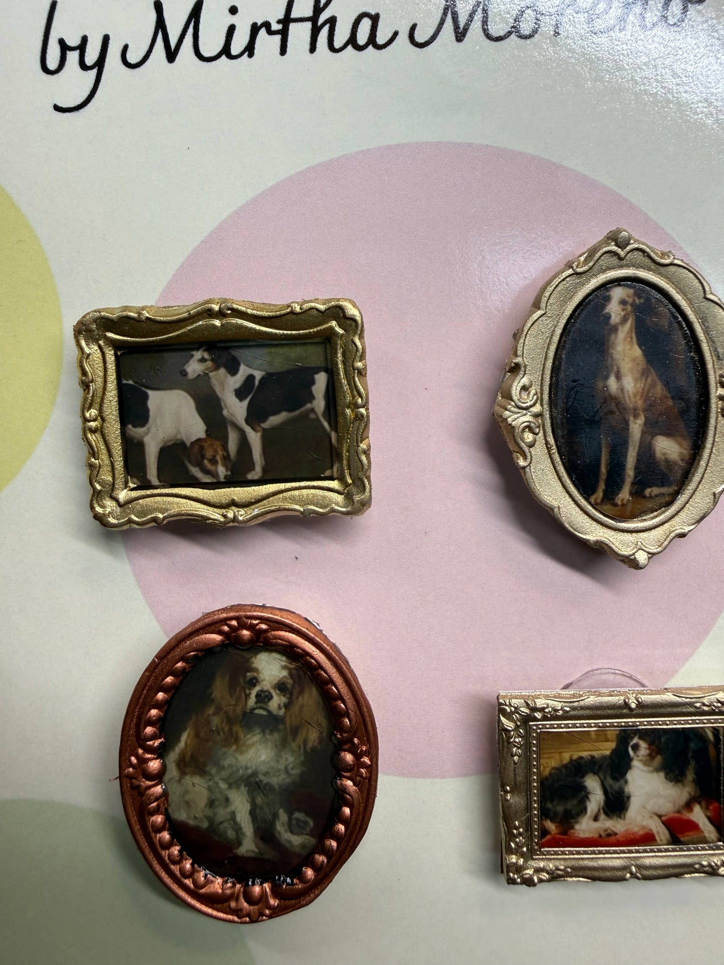 Handmade Magnets Antique dog canine images (Set of 4 each)