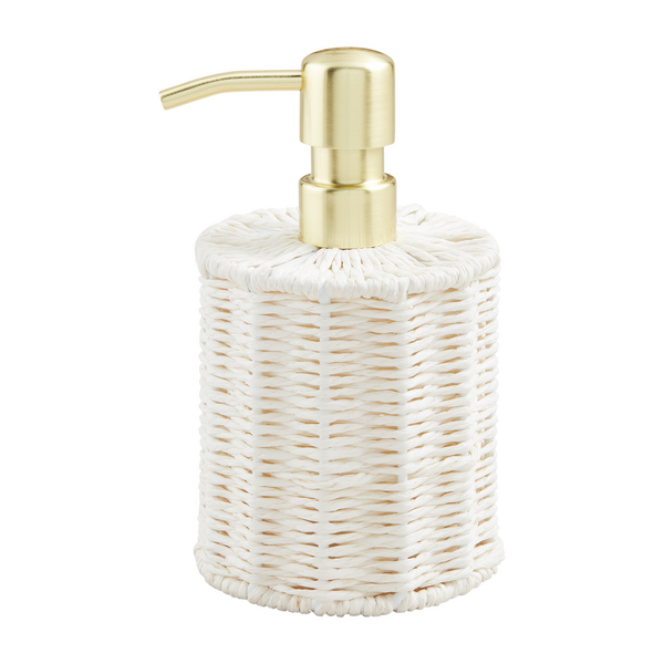 WHITE SEAGRASS SOAP PUMP