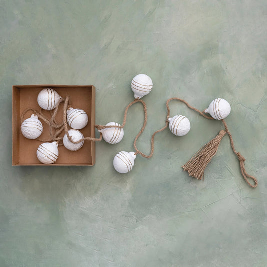 PAPER MACHE BALL GARLAND