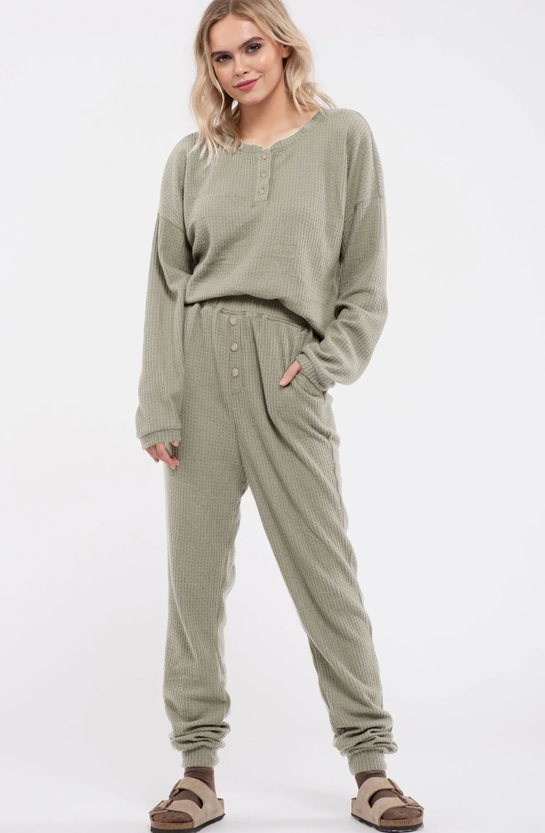 WAFFLE KNIT SET