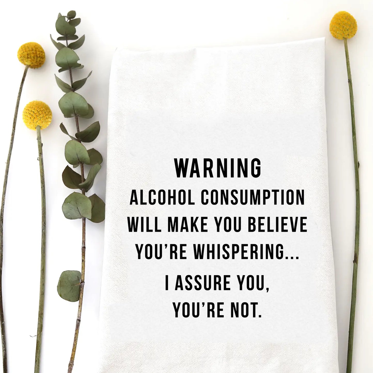 WARNING ALCOHOL TEA TOWEL