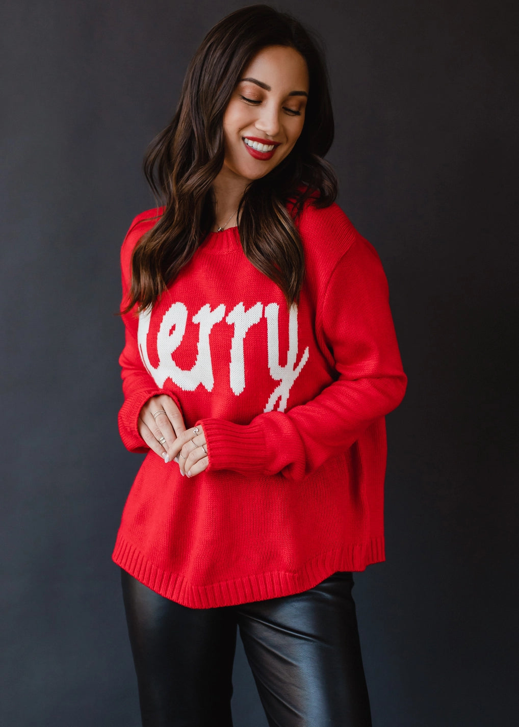 RED MERRY SWEATER