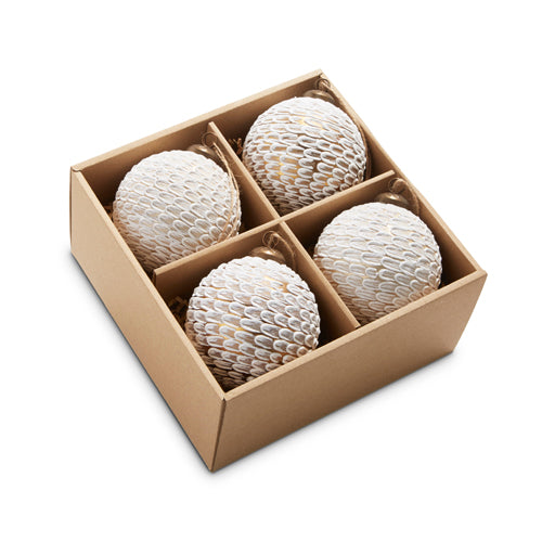 BOX OF FEATHER BALL ORNAMENT