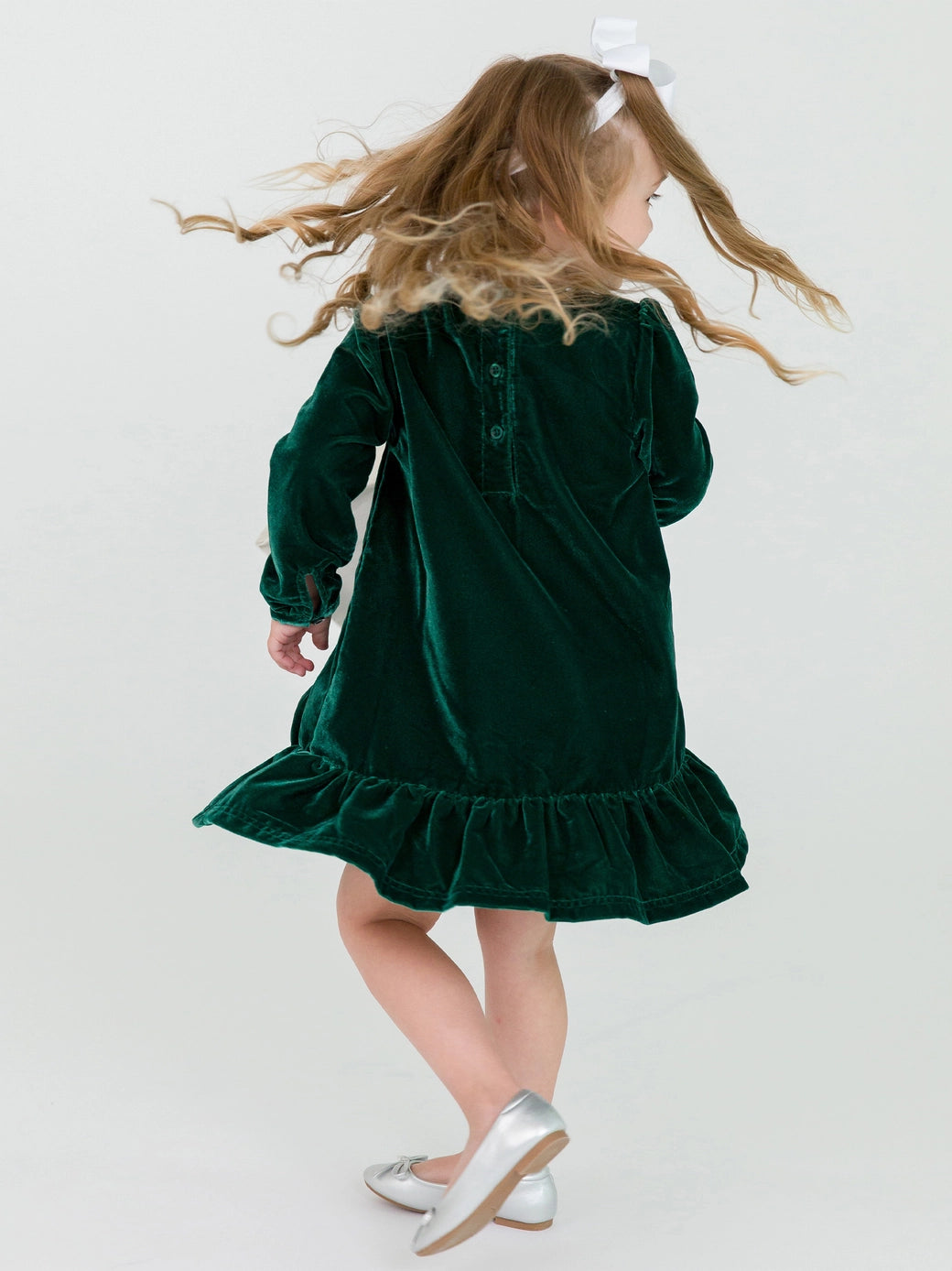 GREEN VELVET DRESS