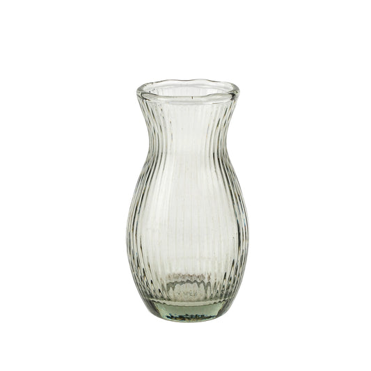 RIBBED GLASS BUD VASE