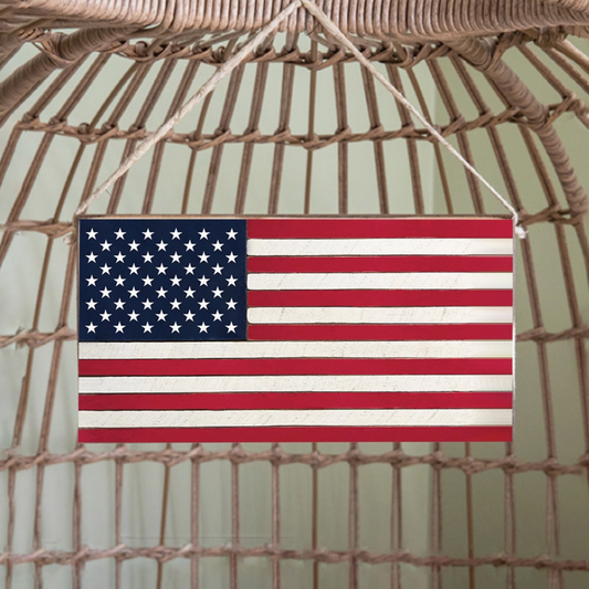 50 STAR FLAG TWINE HANGING SIGN