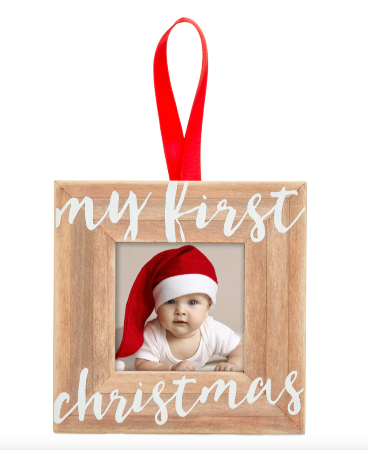 FIRST CHRISTMAS WOODEN PICTURE ORNAMENT