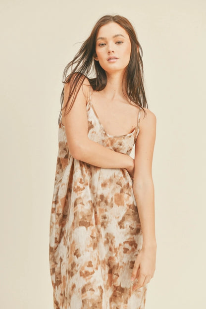 BROWN ABSTRACT DRESS