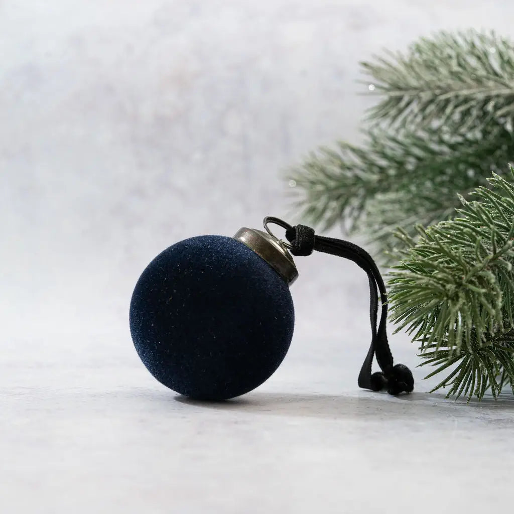 2" VELVET NAVY ORNAMENT