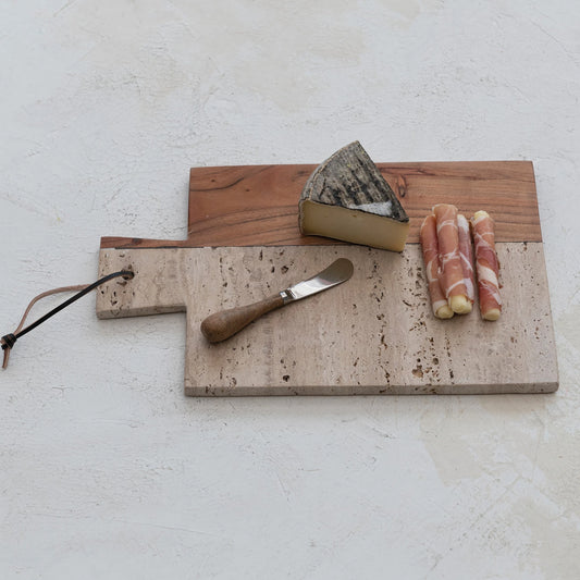 TRAVERTINE WOOD CHEESE BOARD