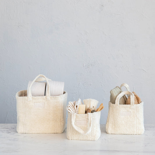 SMALL COTTON TERRY TOTE BAG