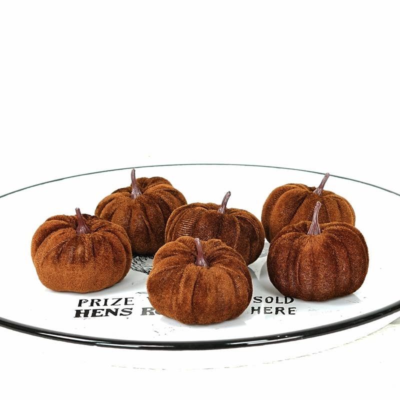 ISB79866- 2.5in x 2.5in Mini Velvet Pumpkin