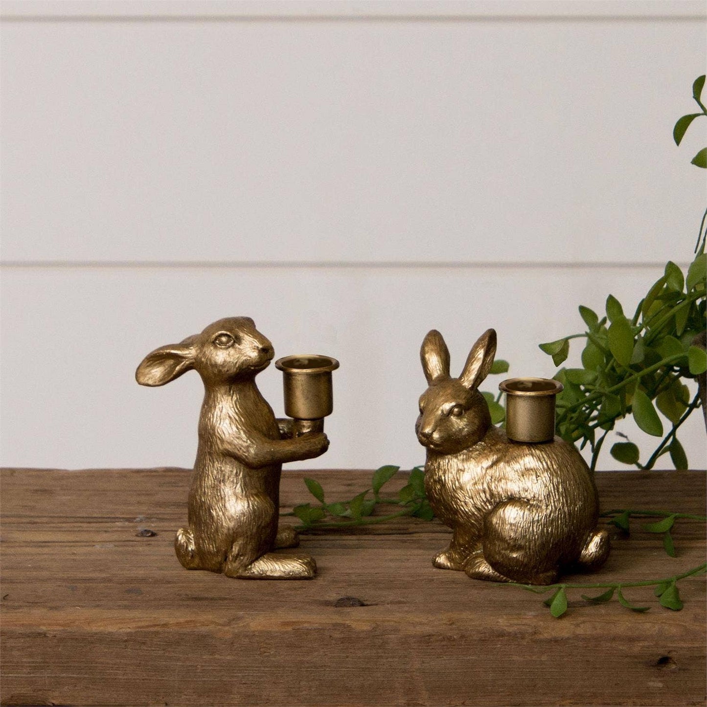 GOLD TAPER CANDLE BUNNY
