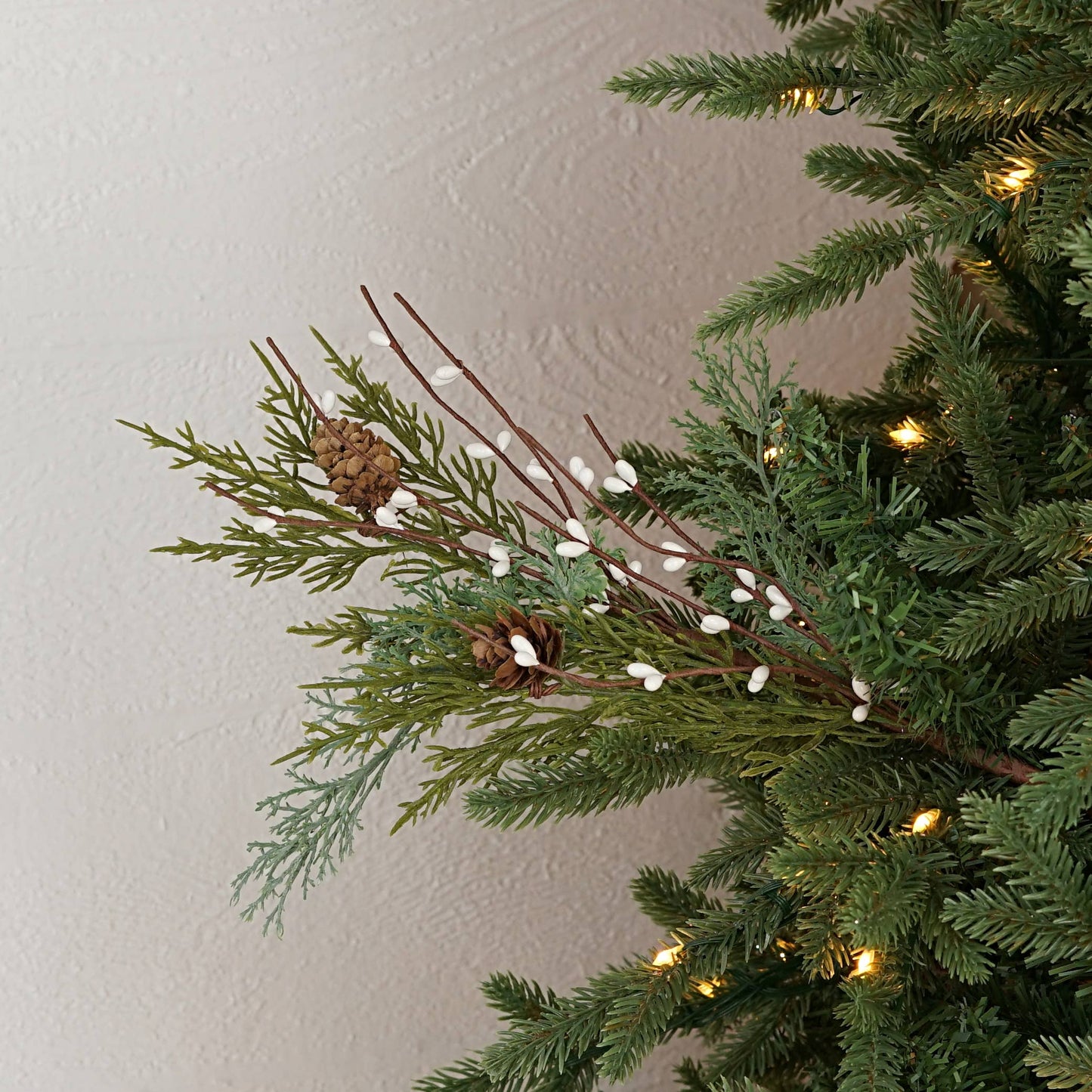 31395- 14in Evergreen Pine with white Pips Pick-