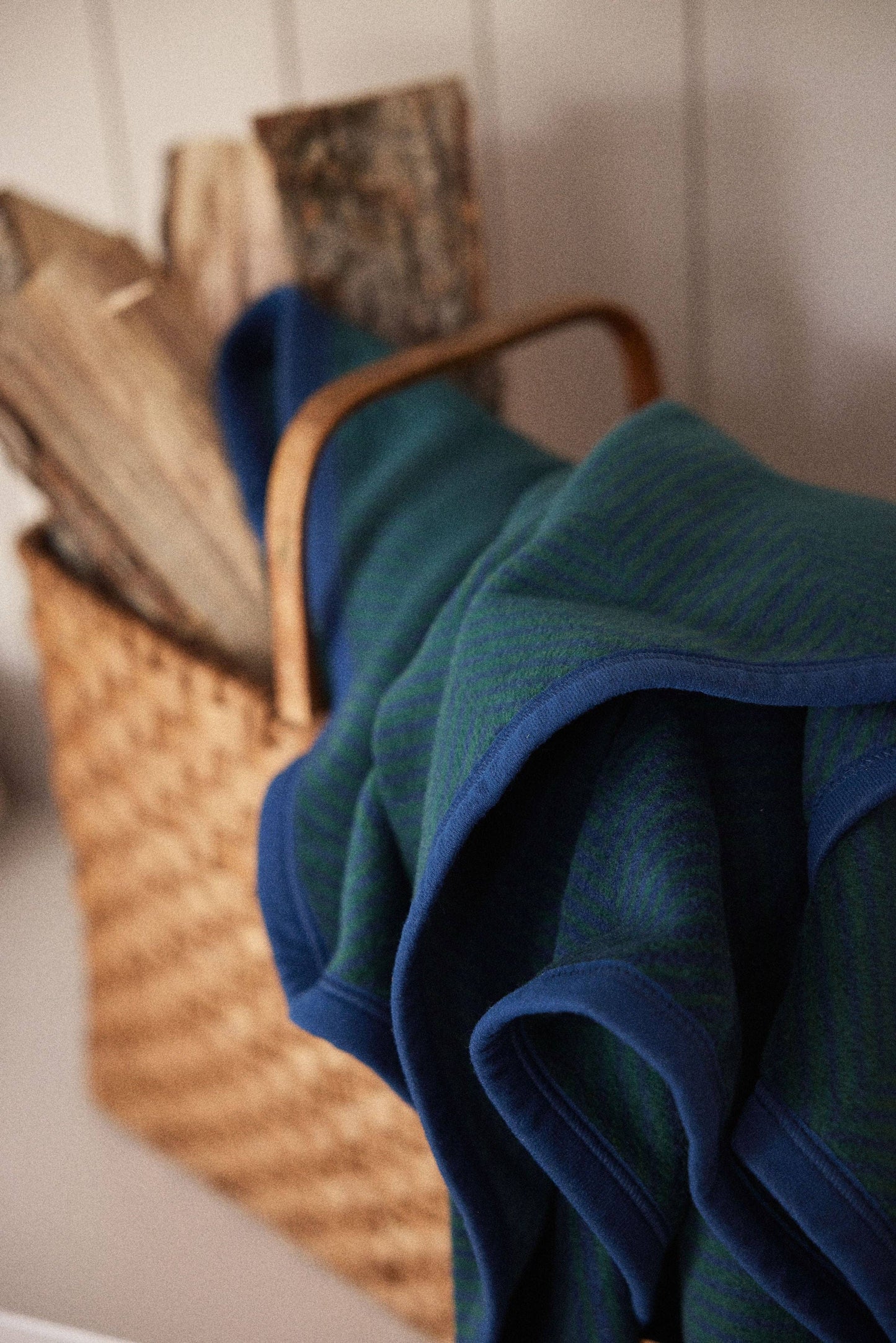 Harborview Herringbone Blue Spruce Blanket Chappy Wrap