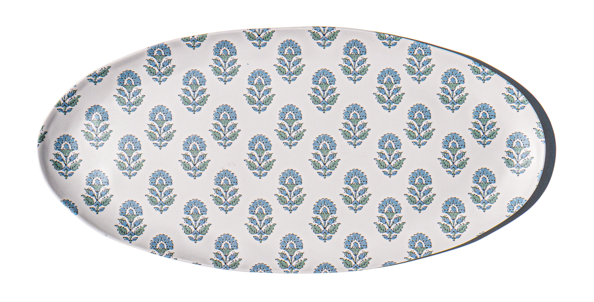Kashmir Cool Melamine Serveware Oval Dinner Platter