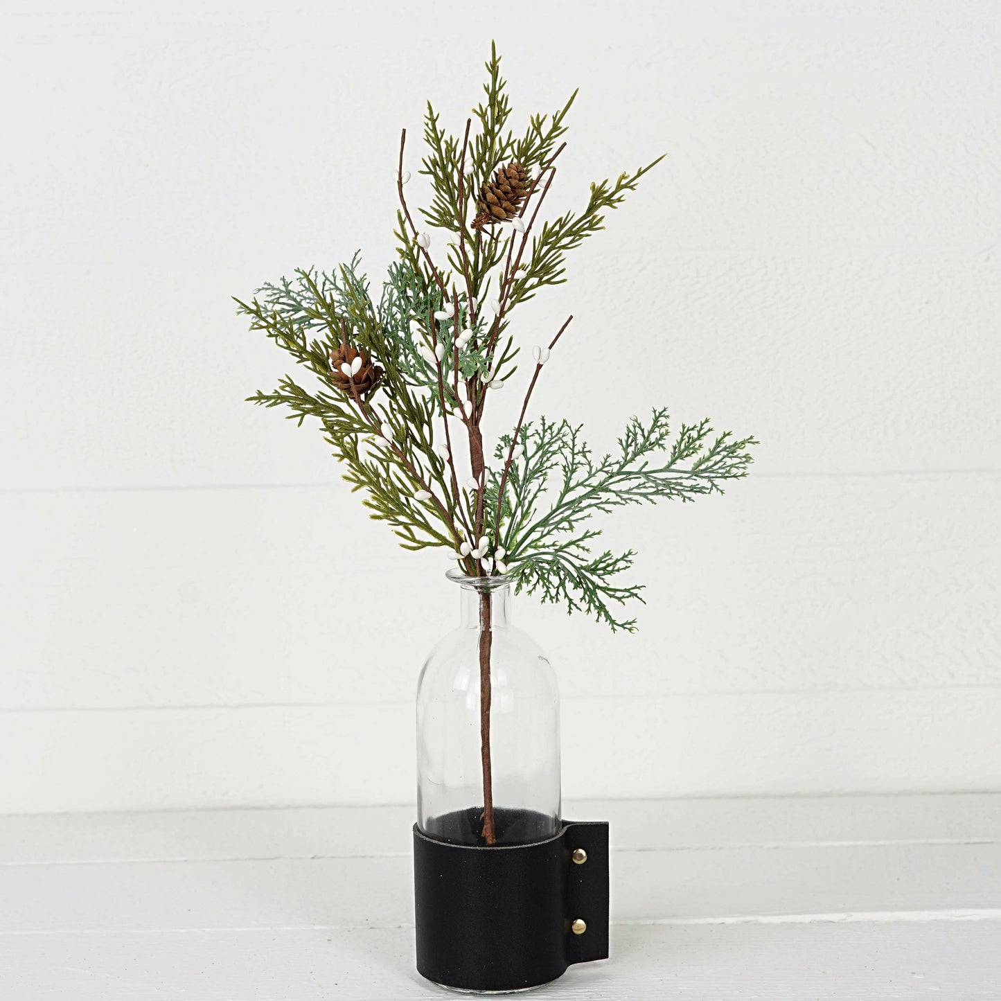 31395- 14in Evergreen Pine with white Pips Pick-