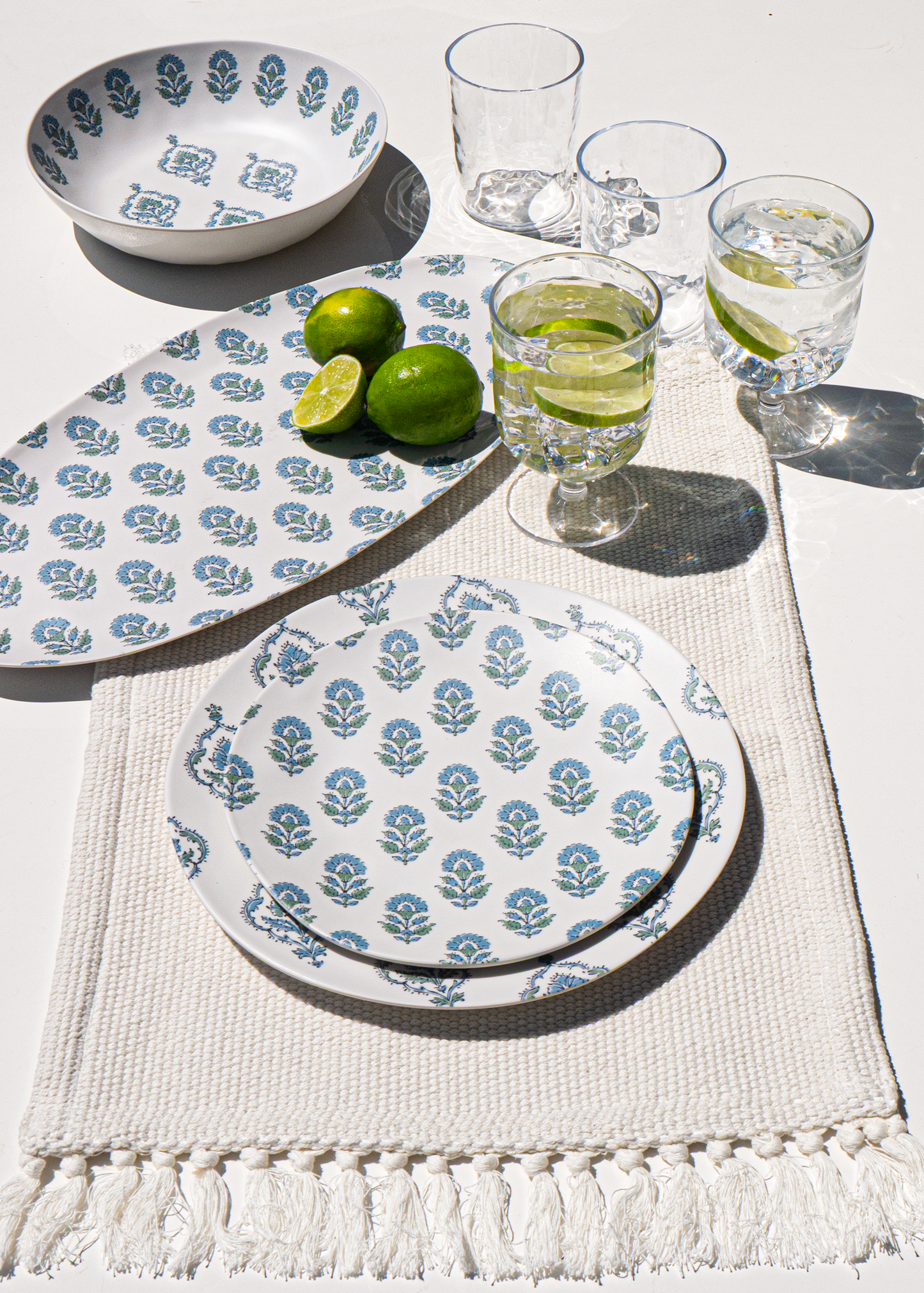 Kashmir Cool Melamine Serveware Oval Dinner Platter