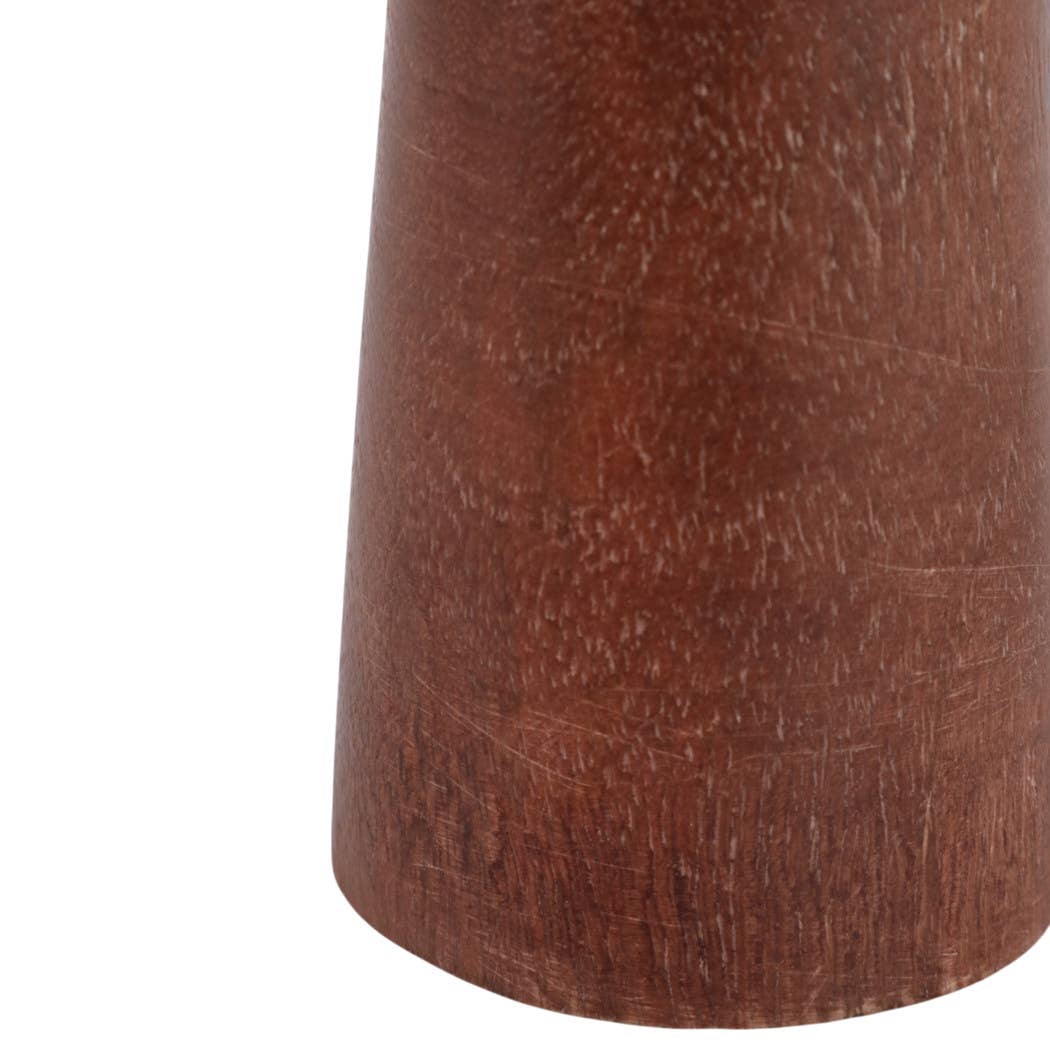 Candle Holder - Brown Mango Wood Modern Totem Taper, 12 in.