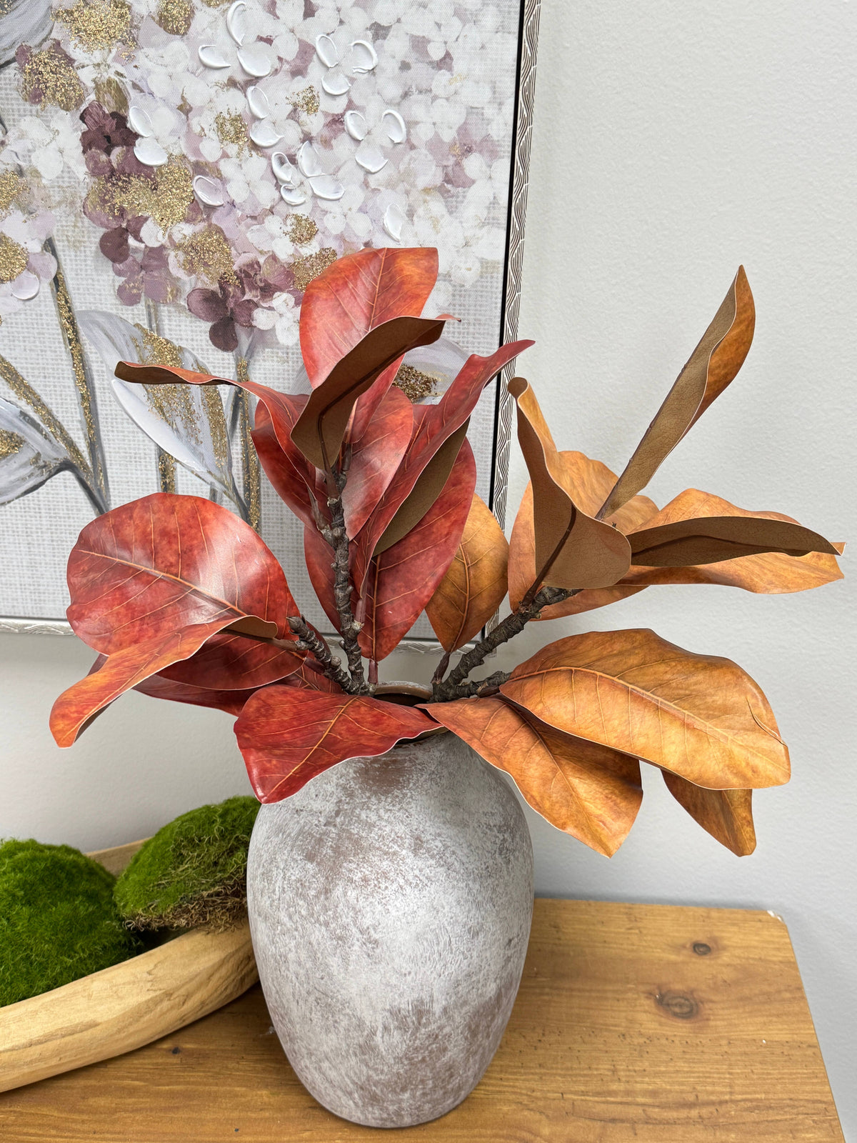 22"Ultra realistic Real Touch Magnolia Stem-10 leaves