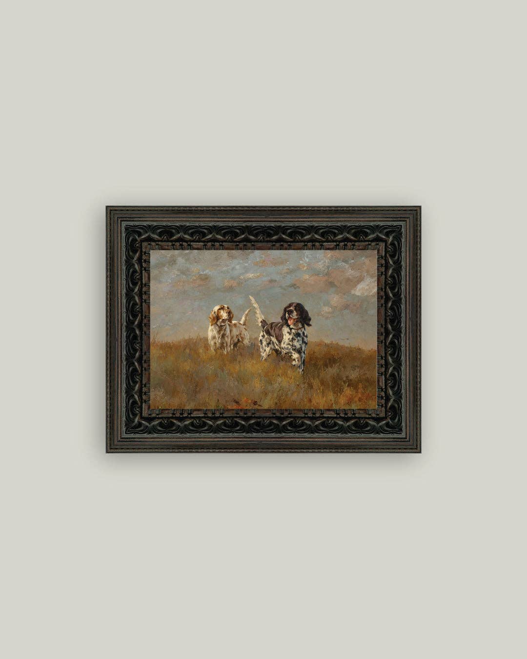 Two Hilltop Setters Framed Antique Art