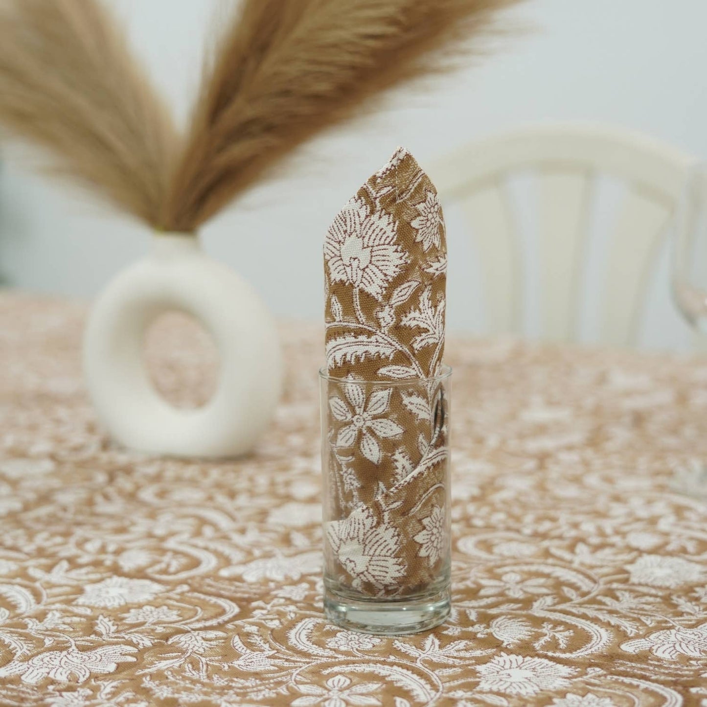 Indian Block Print Table Set of 4 Napkin -Mandakni
