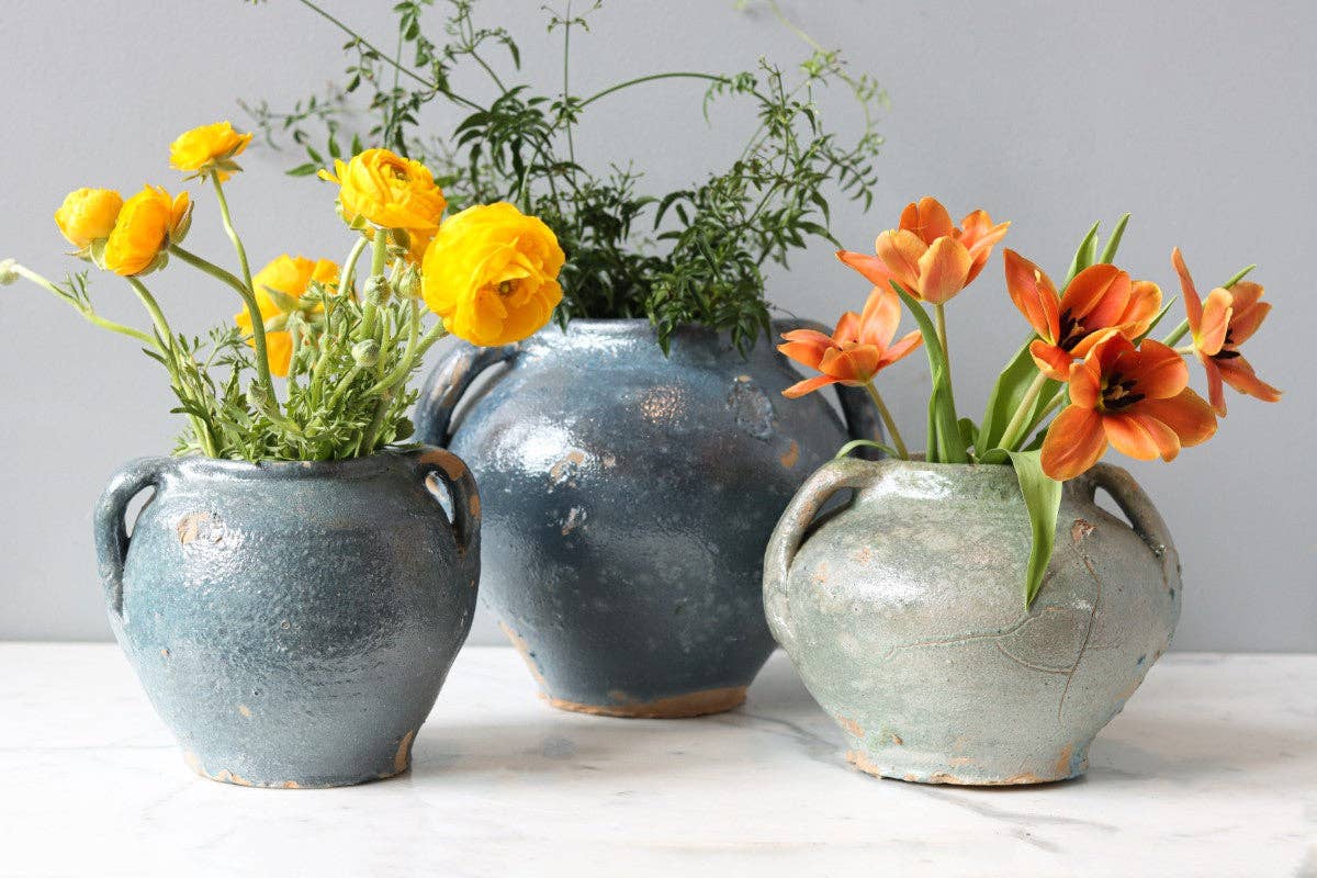 Found Confit Garden Pot, Large, Blue-Green