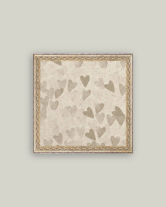 Heart Pattern Framed Antique Art
