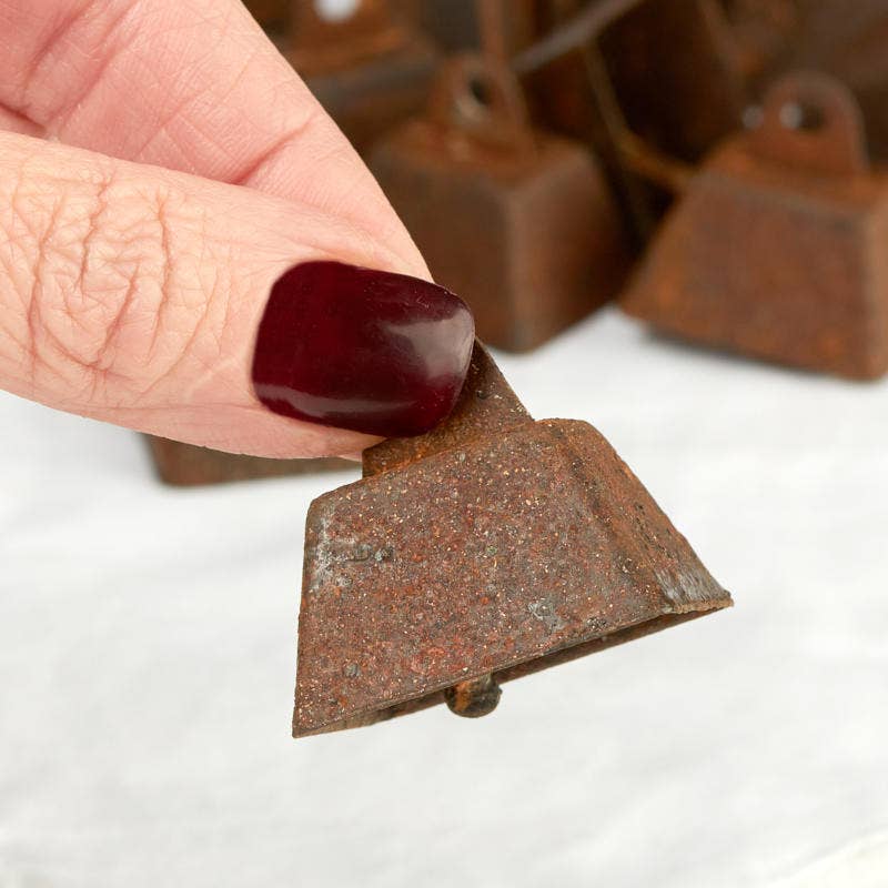 1-1/4" Rusty Tin Cow Bells  - Bag of 12 Rusted Bells