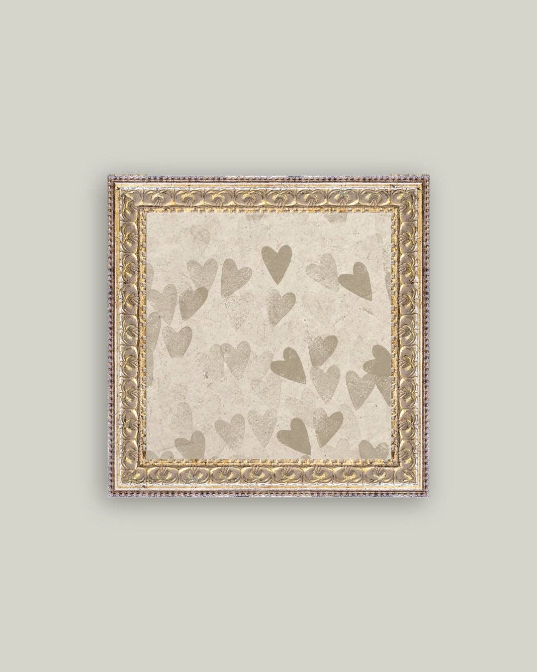 Heart Pattern Framed Antique Art