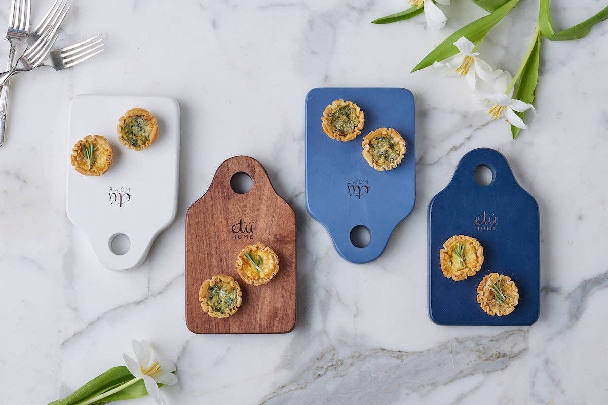 Dutch Cheese Board with Spreader, Small, Denim Blue