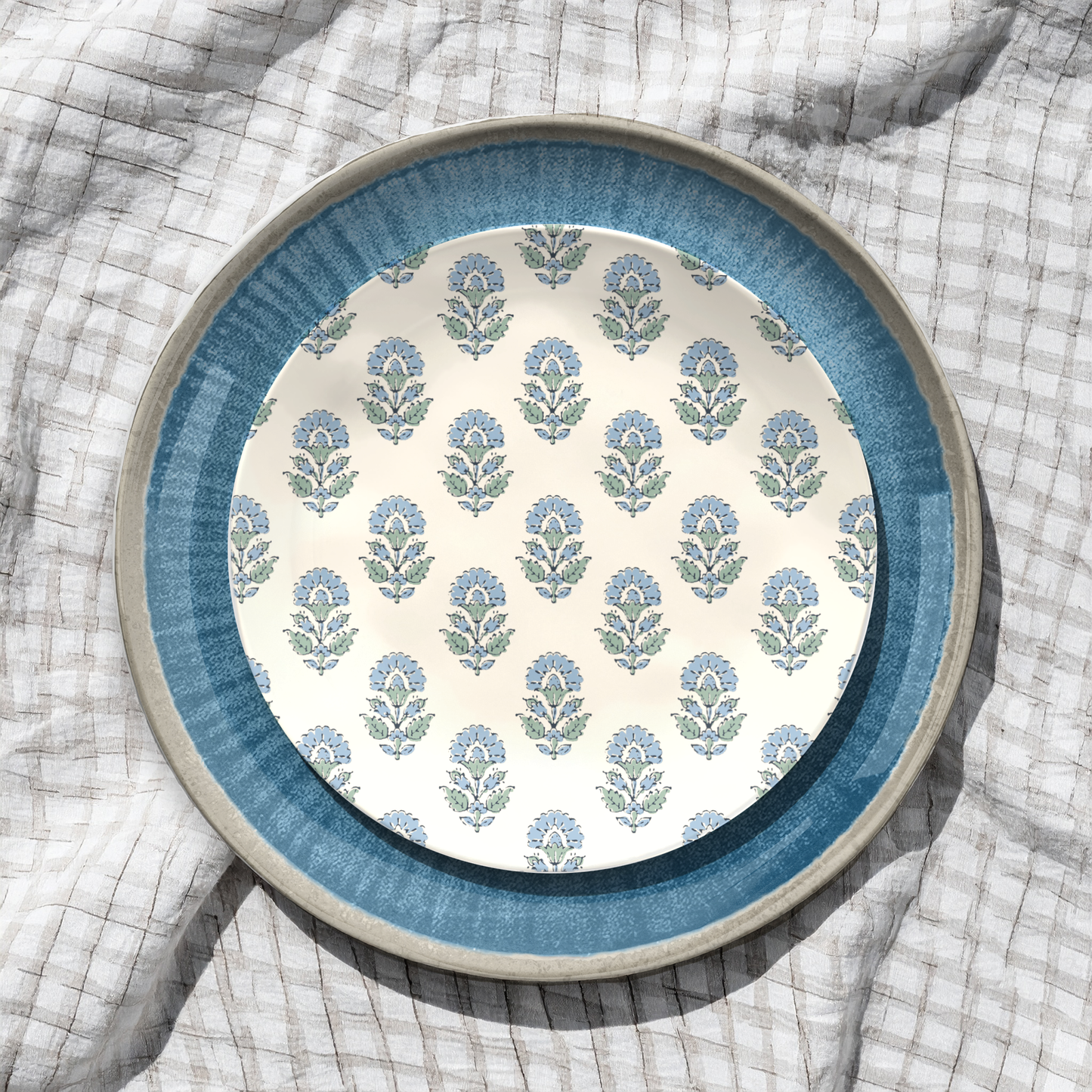 Kashmir Cool newWave Microwave Safe Melamine Dinnerware Set