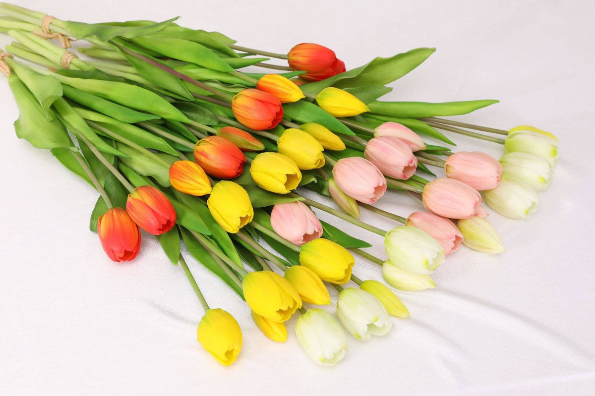 16" Real Touch Lifelike Tulip-3 flowers 2 buds