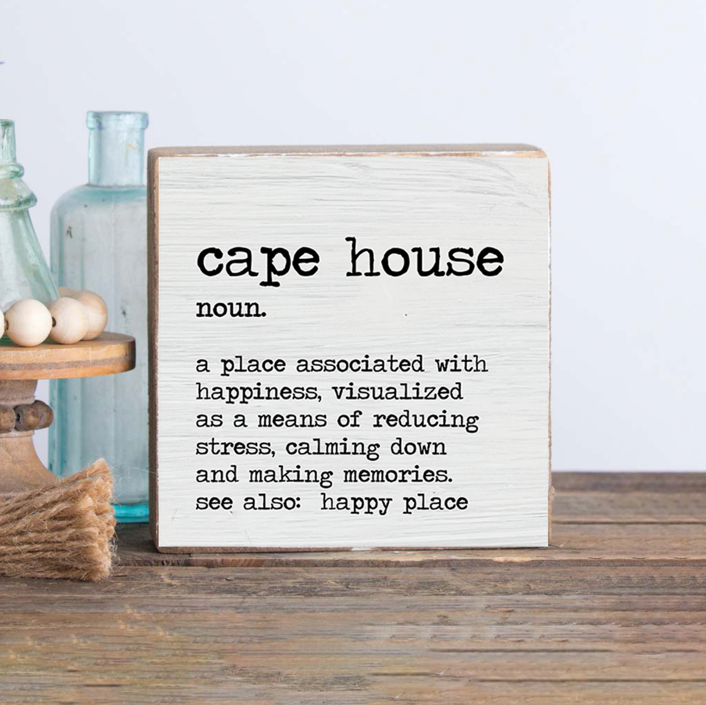 Westport Happy Place Wood Block