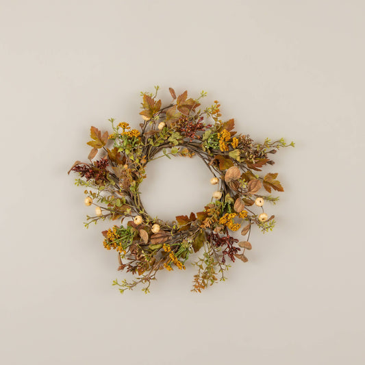 12" FALL BERRY & PUMPKIN CANDLE RING