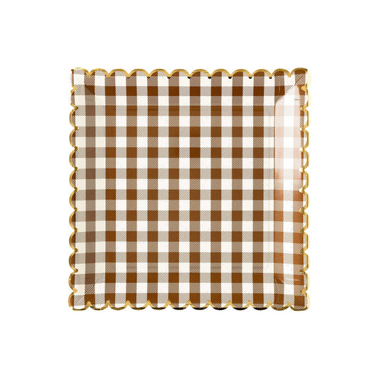 GINGHAM SCALLOPED PLATE