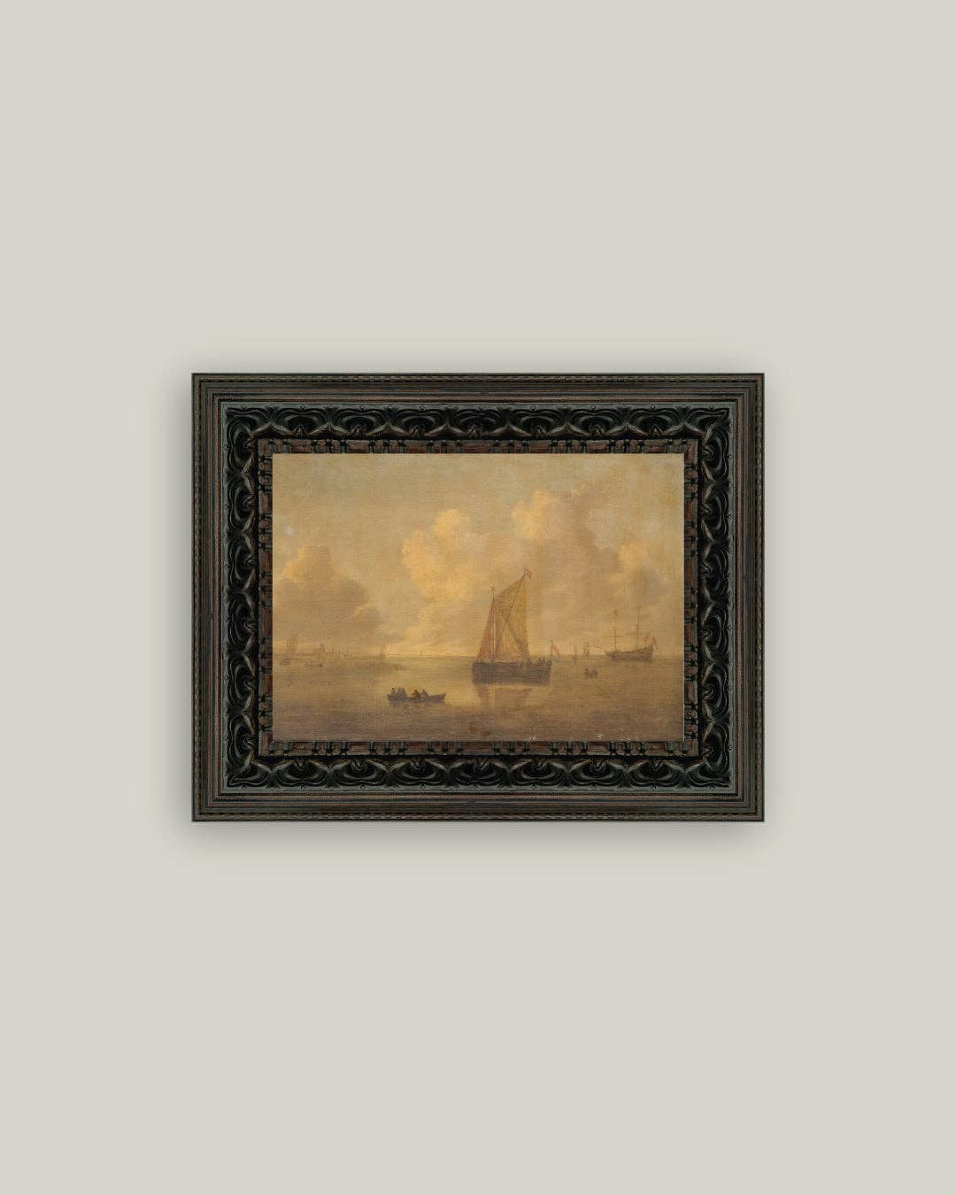 Seascape Town Framed Antique Art