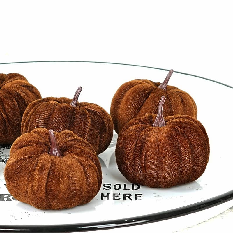 ISB79866- 2.5in x 2.5in Mini Velvet Pumpkin