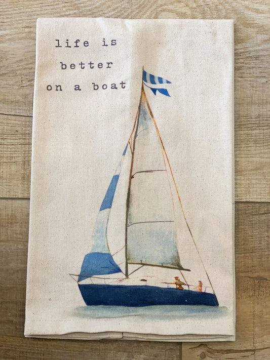 LIFE IS BETTER ON A BOAT TOWELS
