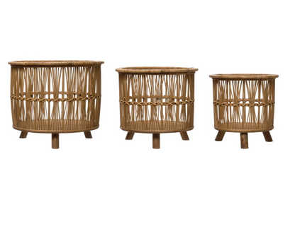 BAMBOO FOOTED BASKET