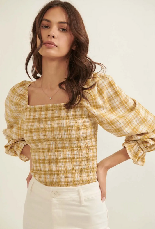 PLAID BLOUSE