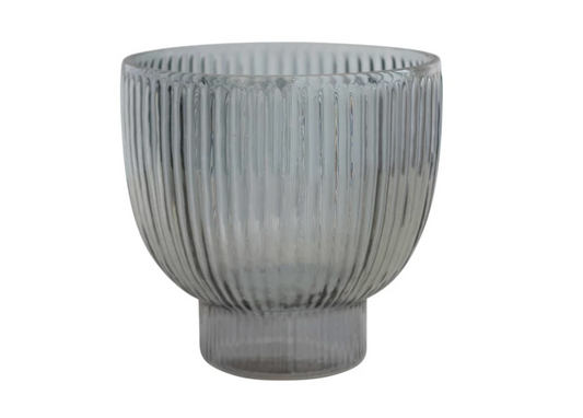PLEATED GLASS CANDLE HOLDER